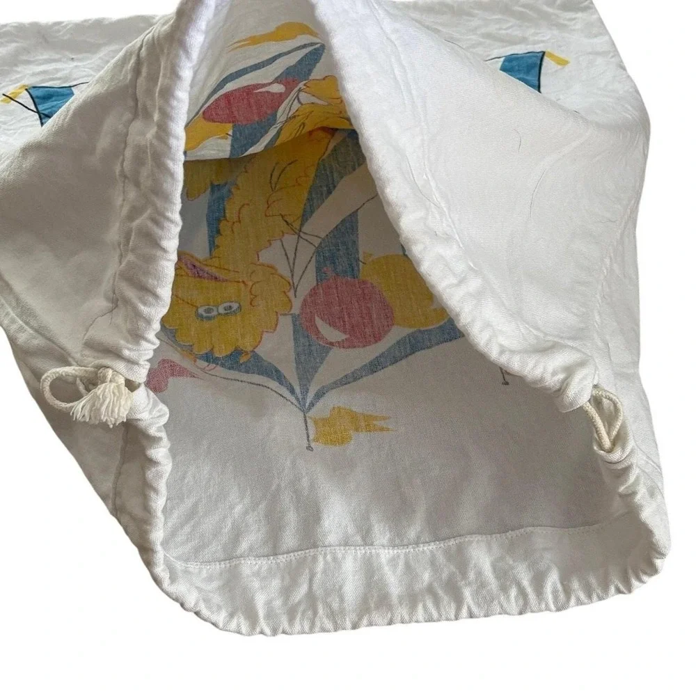 Vintage Sesame Street BIG BIRD Circus Balloons Drawstring Sack Cinch Bag 90's
